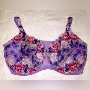 NWOT Victoria’s Secret Dream Angels Floral Lace push up Bra - Purple 38G
